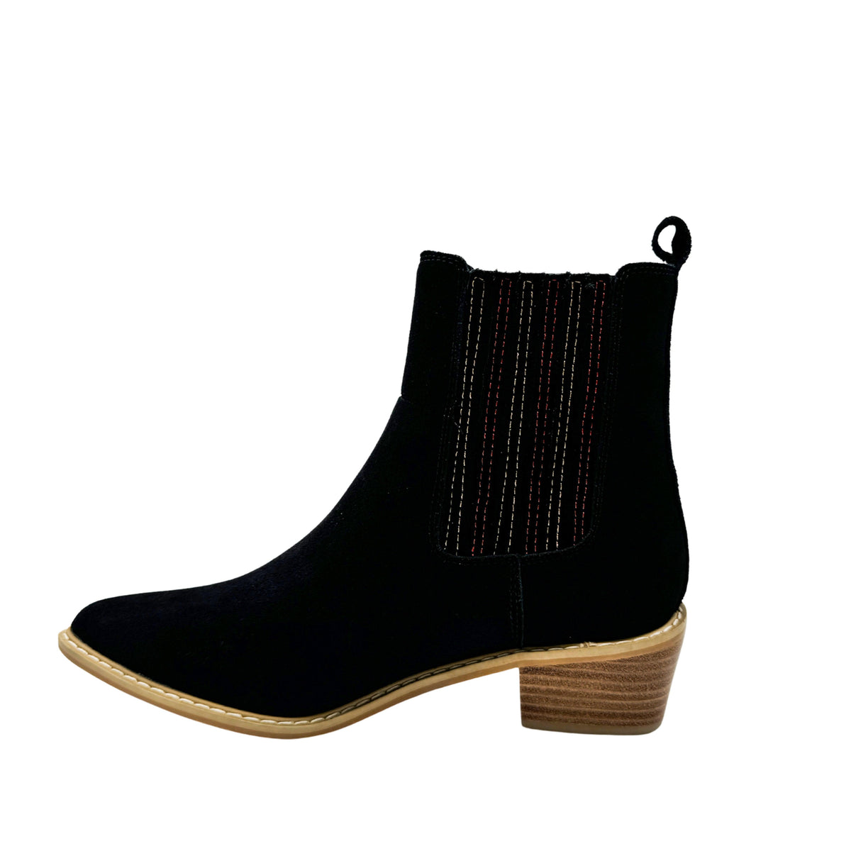 Leonor Suede Ankle Boot in Black - Three Mad Hatters Mercantile 