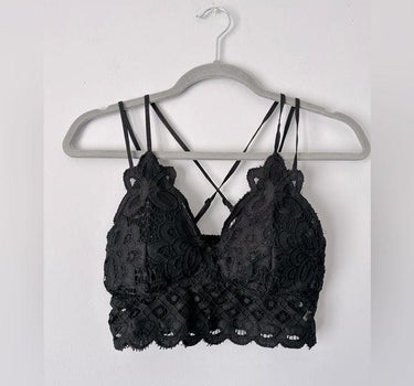 Midnight Lace Bralette – Criss-Cross Back & Adjustable Fit