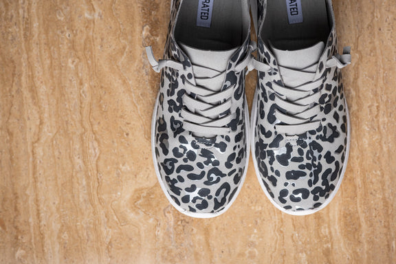 Mayo Sneaker in Light Grey Leopard Shoes   