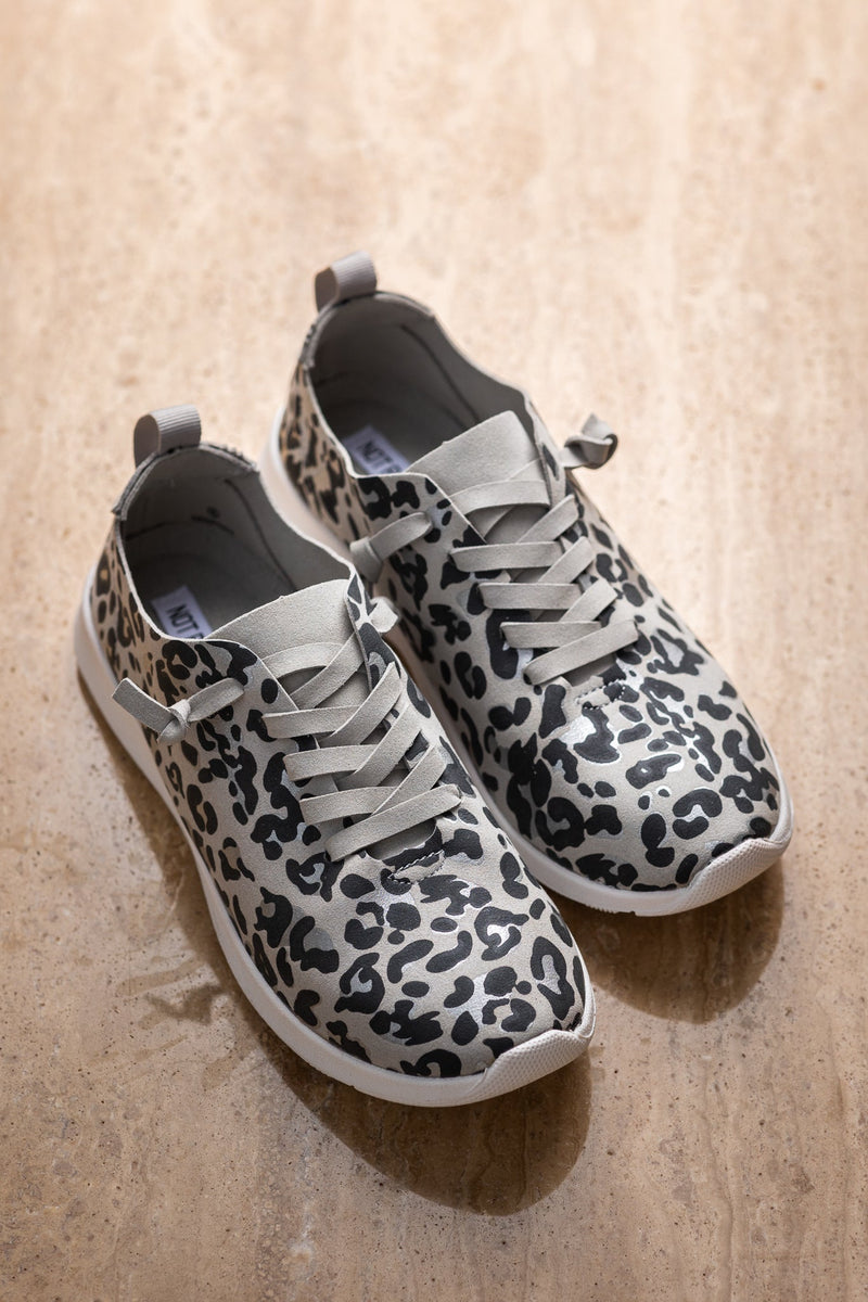 Mayo Sneaker in Light Grey Leopard Shoes   