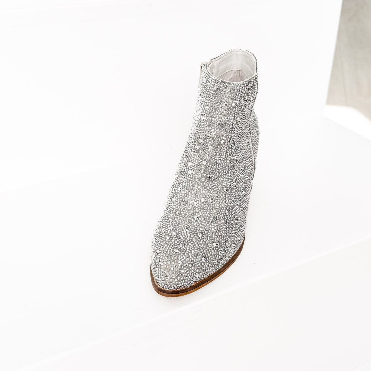 Shine Star Rhinestone Bootie in Silver