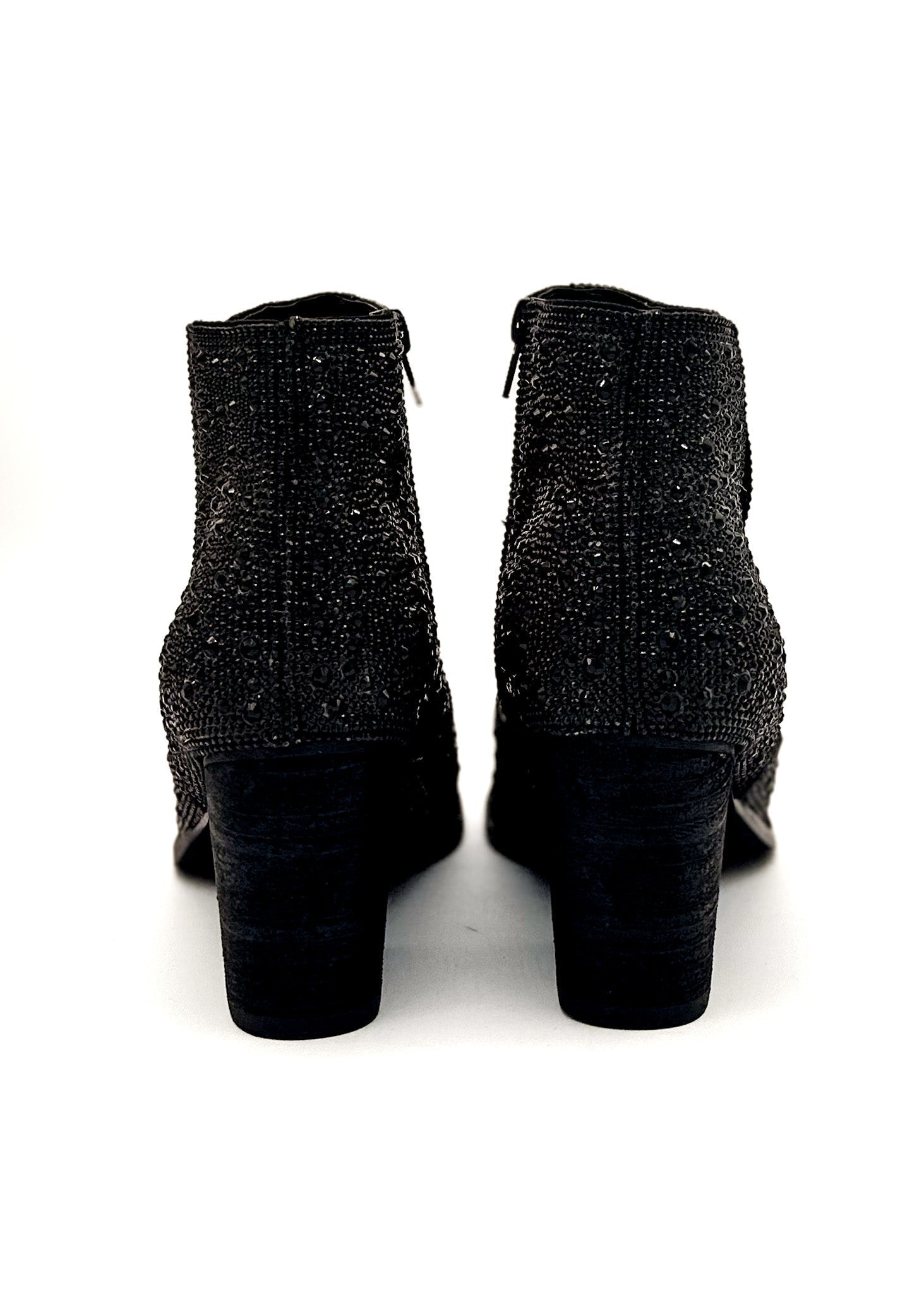 Shine Star Rhinestone Bootie in Black Shoes   