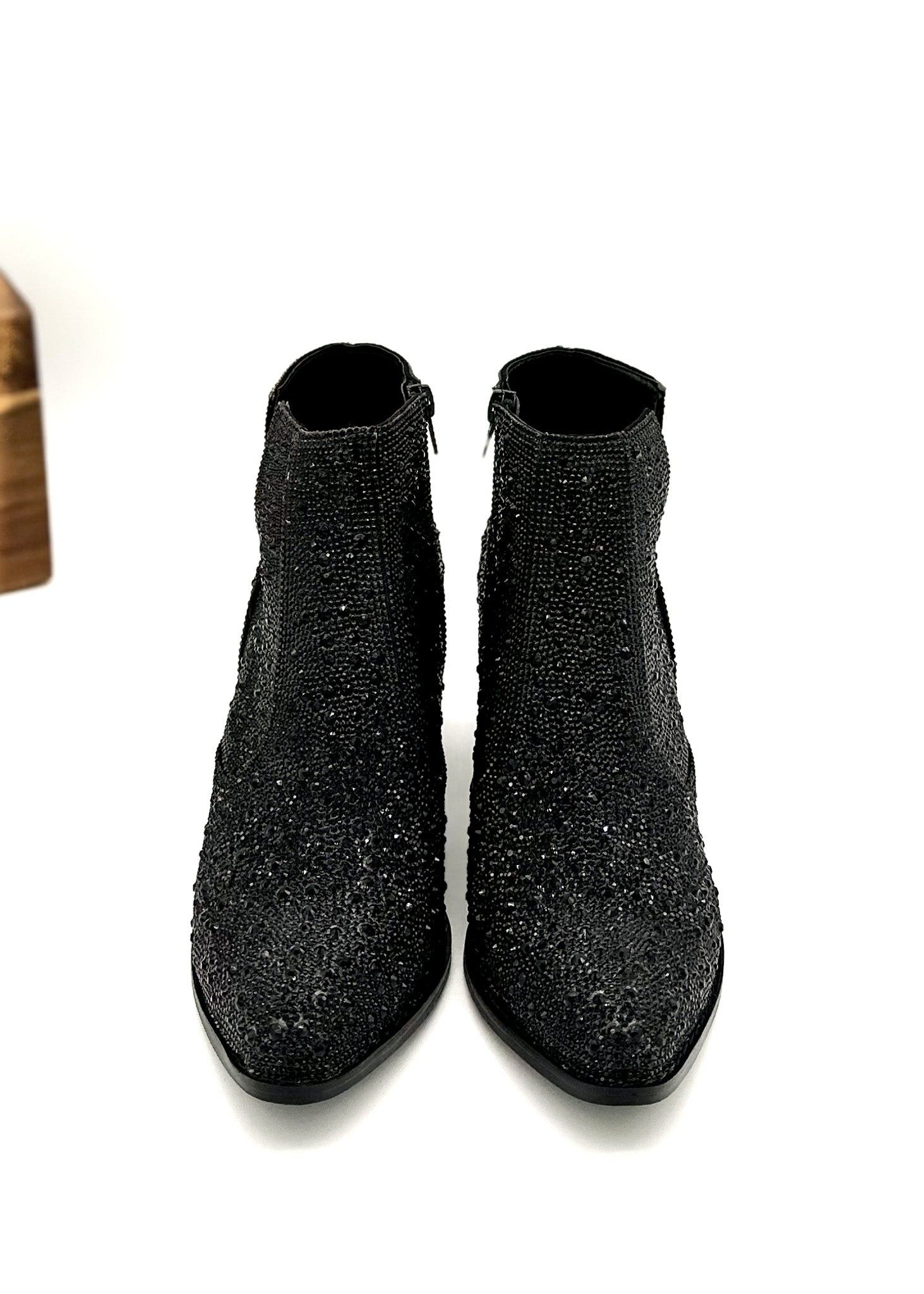 Shine Star Rhinestone Bootie in Black Shoes   