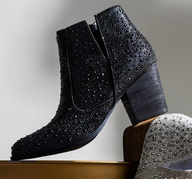 Shine Star Rhinestone Bootie in Black