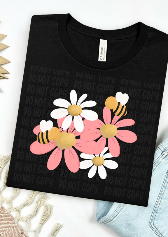 Springtime Bloom Graphic Tee graphic tee Shirt XS Black