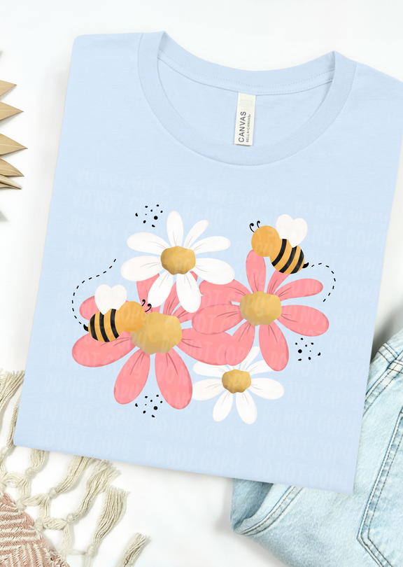 Springtime Bloom Graphic Tee graphic tee Shirt XS Baby Blue
