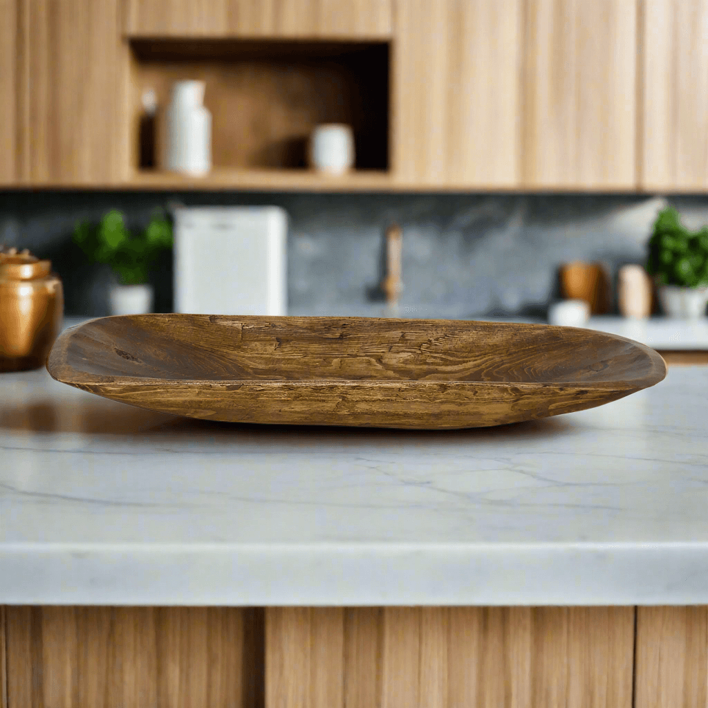 Handmade Rustic Dough Bowl - Three Mad Hatters Mercantile 
