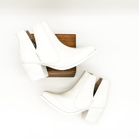 Tarim Bootie in White Croc Shoes   