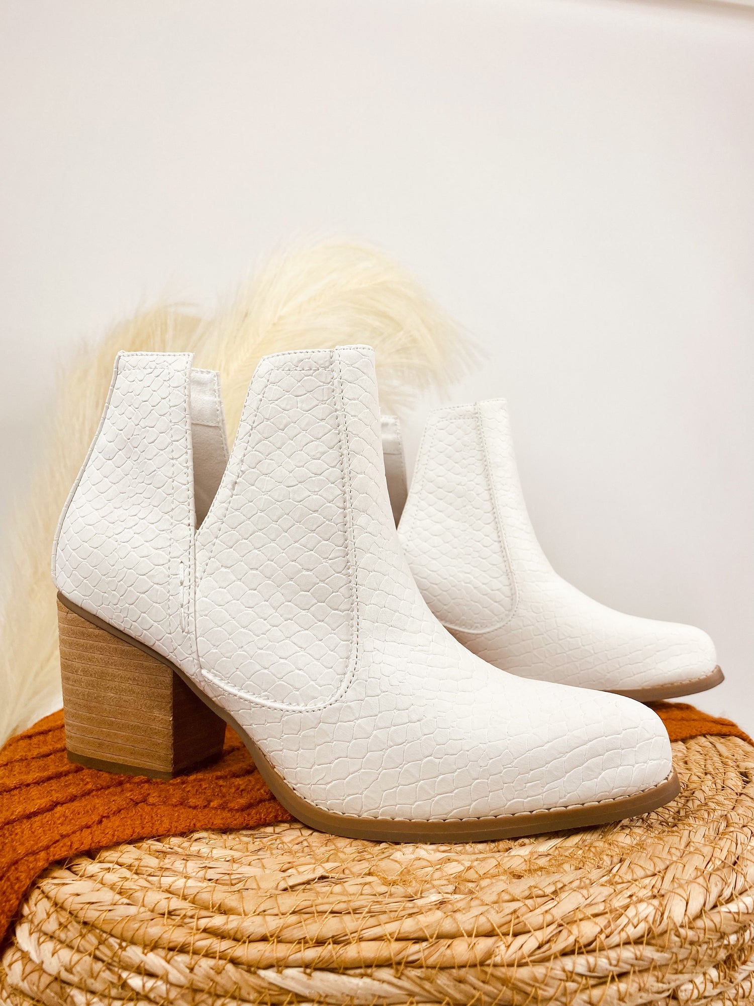 Tarim Bootie in White Shoes   