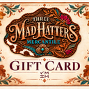 Three Mad Hatters Mercantile autumn gift card with engraved copper concho and TMHM ranch mark