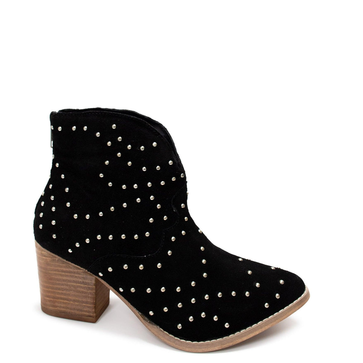 Twilight Studded Heeled Ankle Boot in Black - Three Mad Hatters Mercantile 