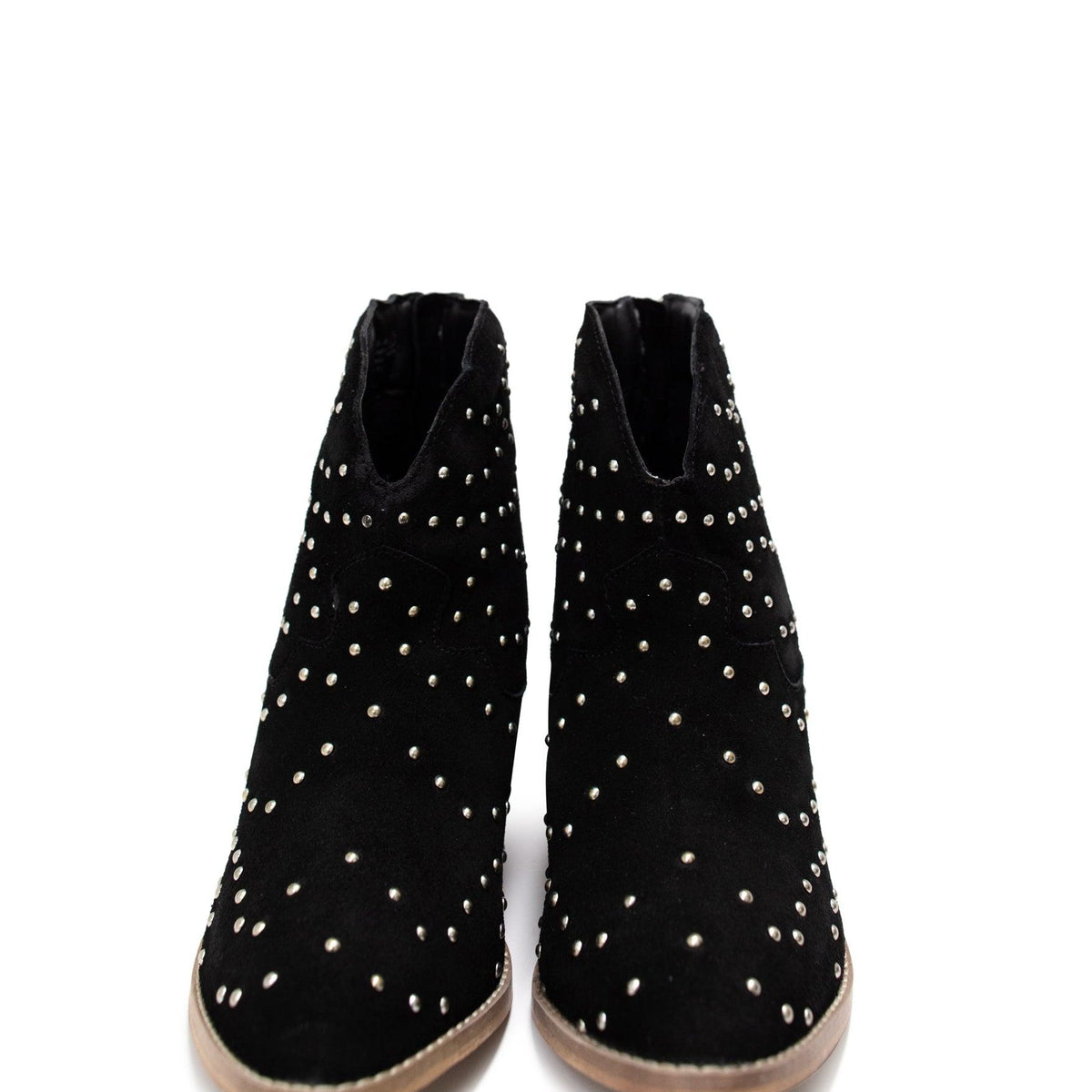 Twilight Studded Heeled Ankle Boot in Black - Three Mad Hatters Mercantile 