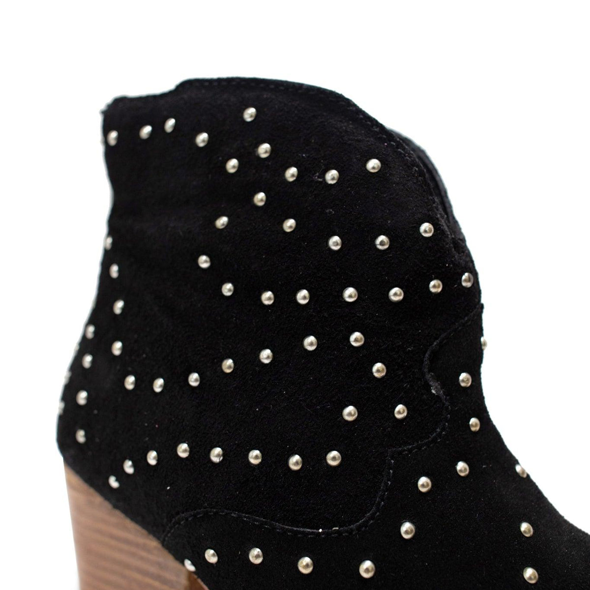 Twilight Studded Heeled Ankle Boot in Black - Three Mad Hatters Mercantile 