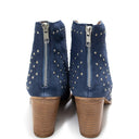 Twilight Studded Heeled Ankle Boot in Denim