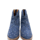 Twilight Studded Heeled Ankle Boot in Denim