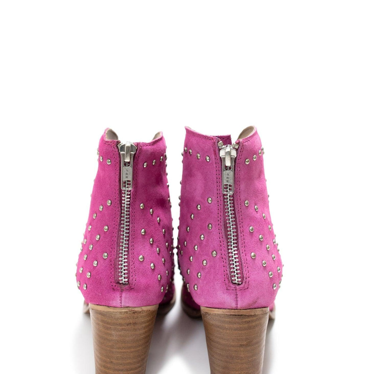 Twilight Studded Heeled Ankle Boot in Magenta - Three Mad Hatters Mercantile 