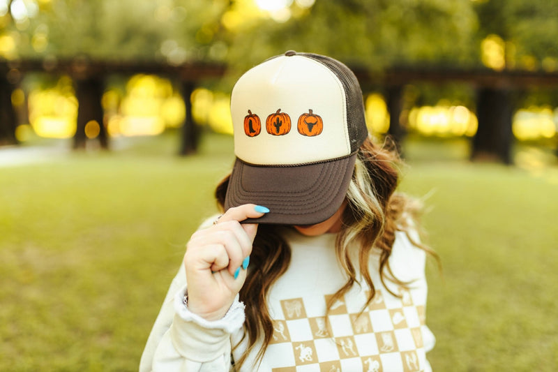 Western Pumpkins Trucker Hat Hats   