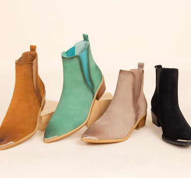 Wylie Suede Ankle Boot in Teal