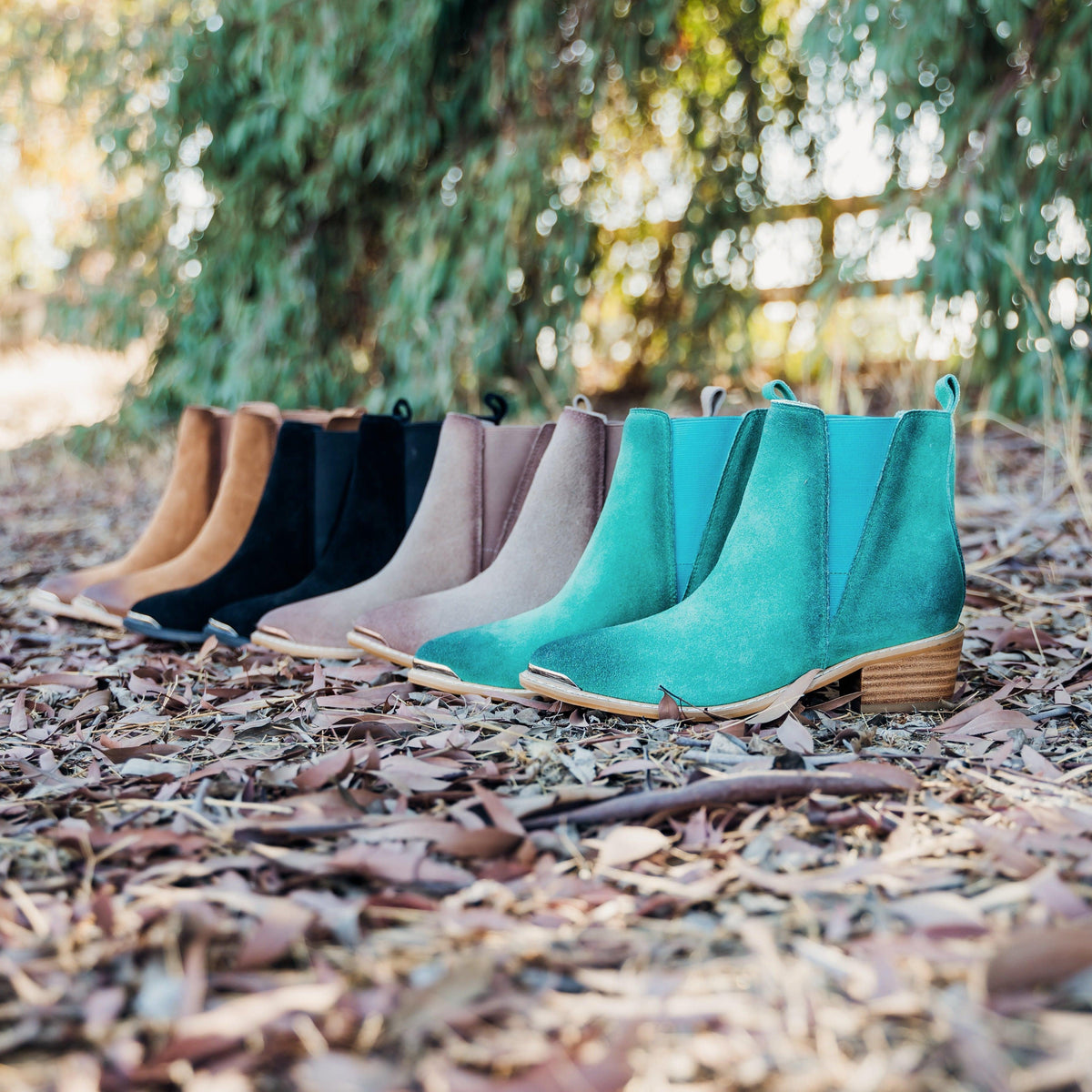 Wylie Suede Ankle Boot in Taupe - Three Mad Hatters Mercantile 