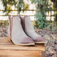 Wylie Suede Ankle Boot in Taupe - Three Mad Hatters Mercantile 