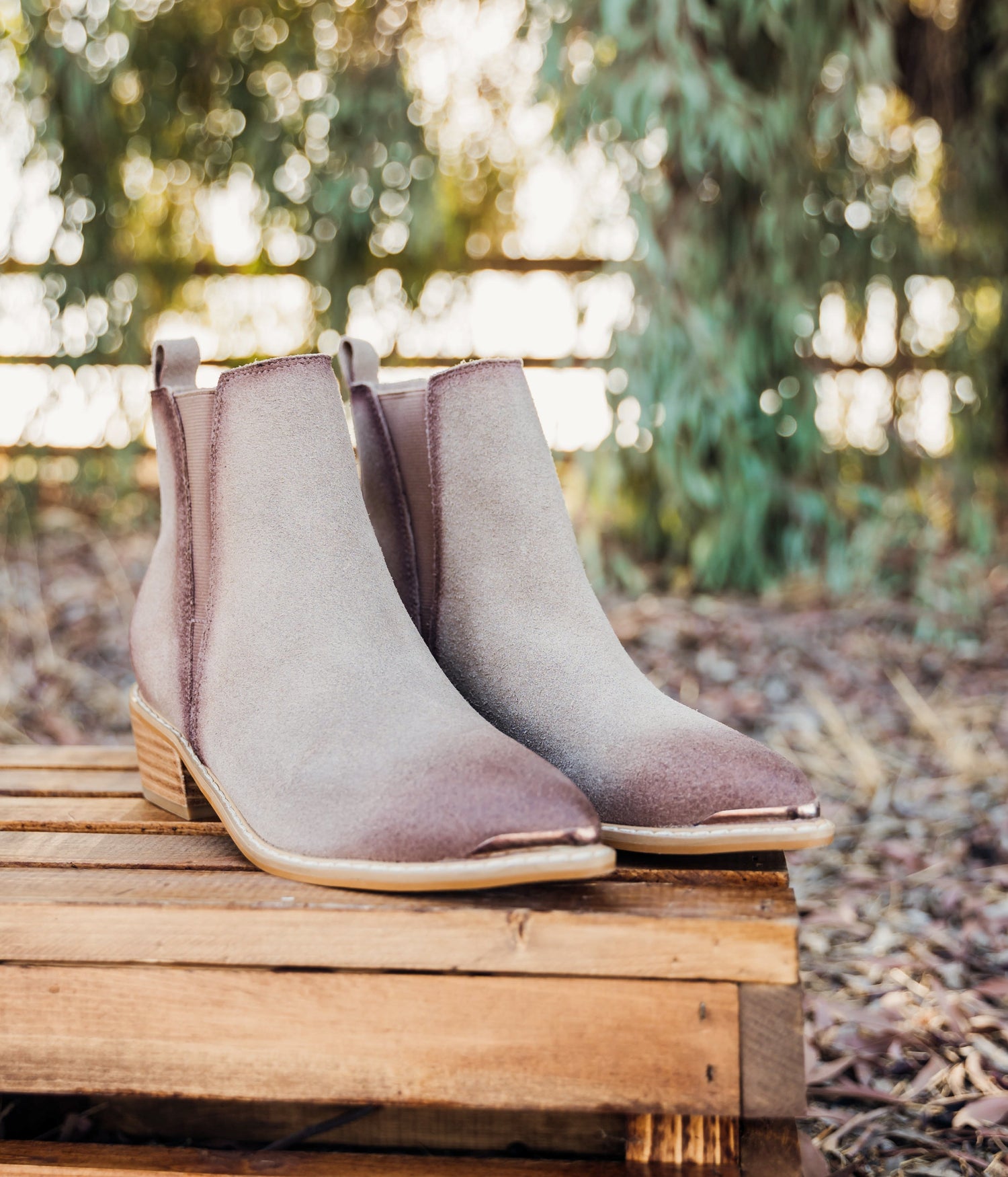 Wylie Suede Ankle Boot in Taupe Shoes