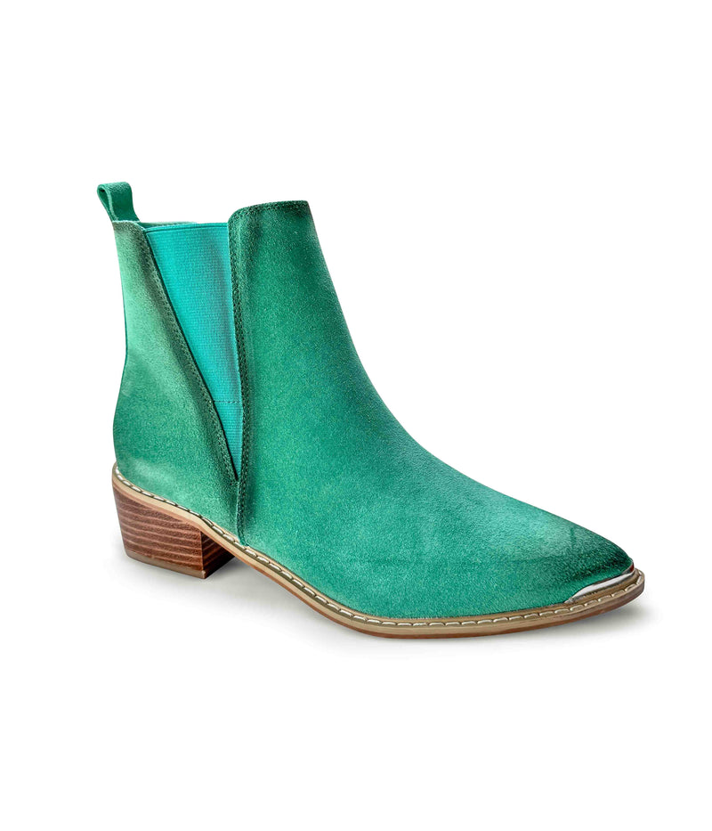 Wylie Suede Ankle Boot in Teal Shoes