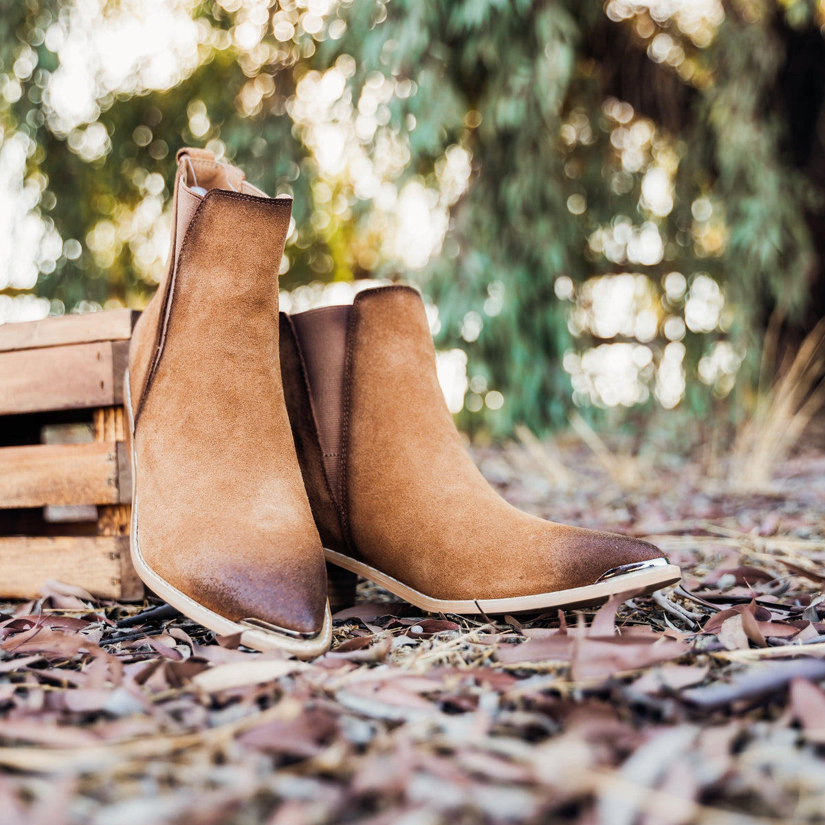 Wylie Suede Ankle Boot in Tan - Three Mad Hatters Mercantile 