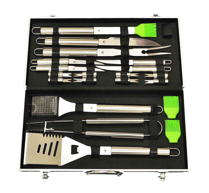 20-Piece Stainless-Steel BBQ Tool Kit BBQ Tool Kit   