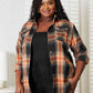 Double Take Plaid Dropped Shoulder Shirt Long Sleeve Shirt   