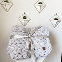 Chunky Knit Blanket in Light Gray
