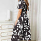 Double Take Printed Surplice Balloon Sleeve Dress Womens Printed Dress   
