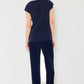 Marina West Swim Rib Pleated Elastic-Waist Wide Leg Pants    