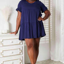 Double Take V-Neck Flounce Sleeve Tiered Dress