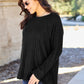 Basic Bae Full Size Ribbed Round Neck Long Sleeve Knit Top Womens Long Sleeve Shirt   