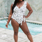 Marina West Swim Float On Ruffle Faux Wrap One-Piece in Daisy Cream Womens Swimsuit   