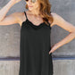 Basic Bae Full Size Lace Trim V-Neck Cami Womens Tops Black S 