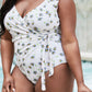Marina West Swim Float On Ruffle Faux Wrap One-Piece in Daisy Cream Womens Swimsuit   