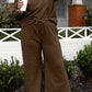 Double Take Full Size Textured Long Sleeve Top and Drawstring Pants Set Activewear Set   