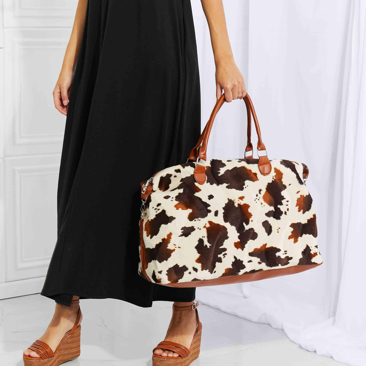 Animal Print Plush Weekender Bag - Three Mad Hatters Mercantile 