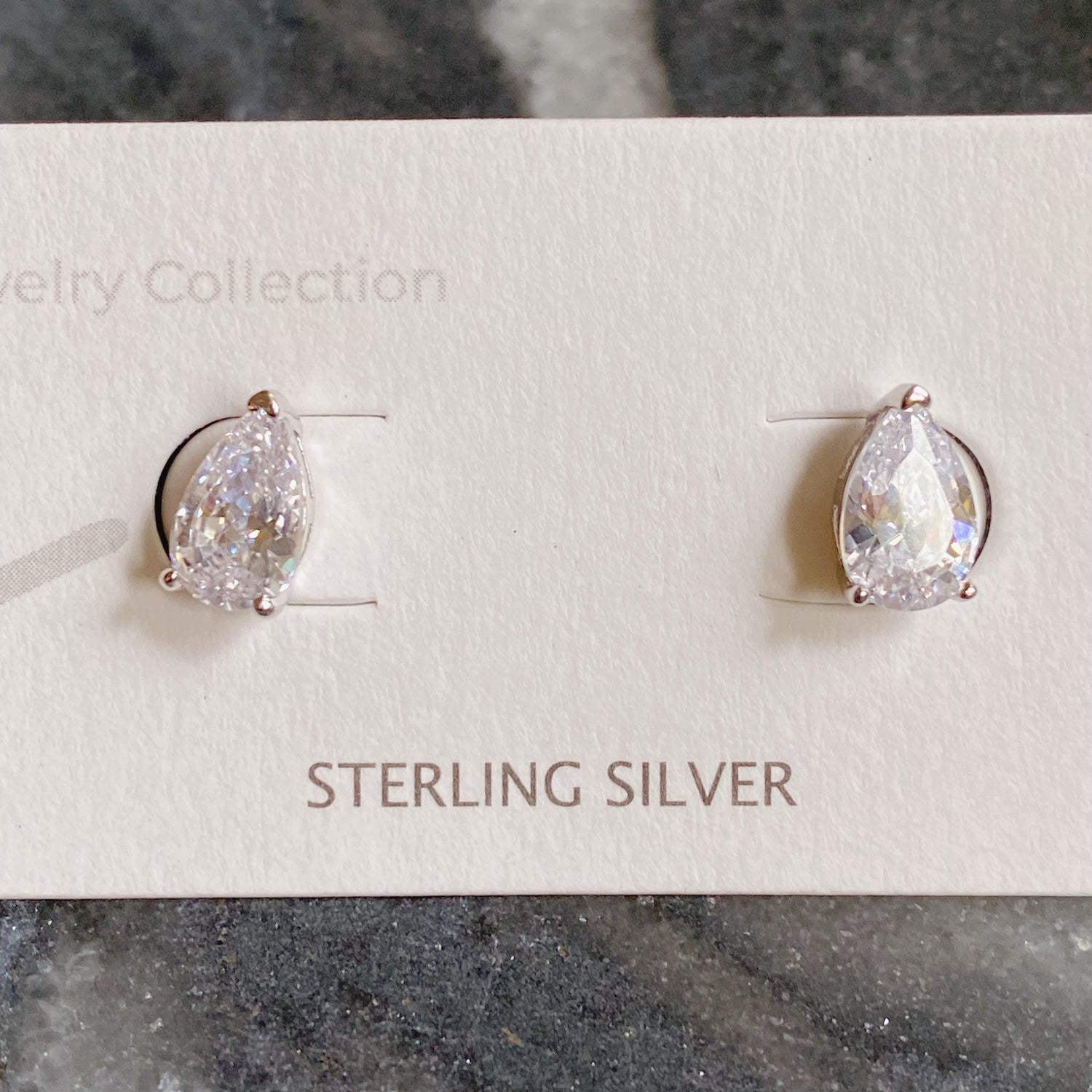 Teardrop Sterling Silver Stud Earrings Earrings   