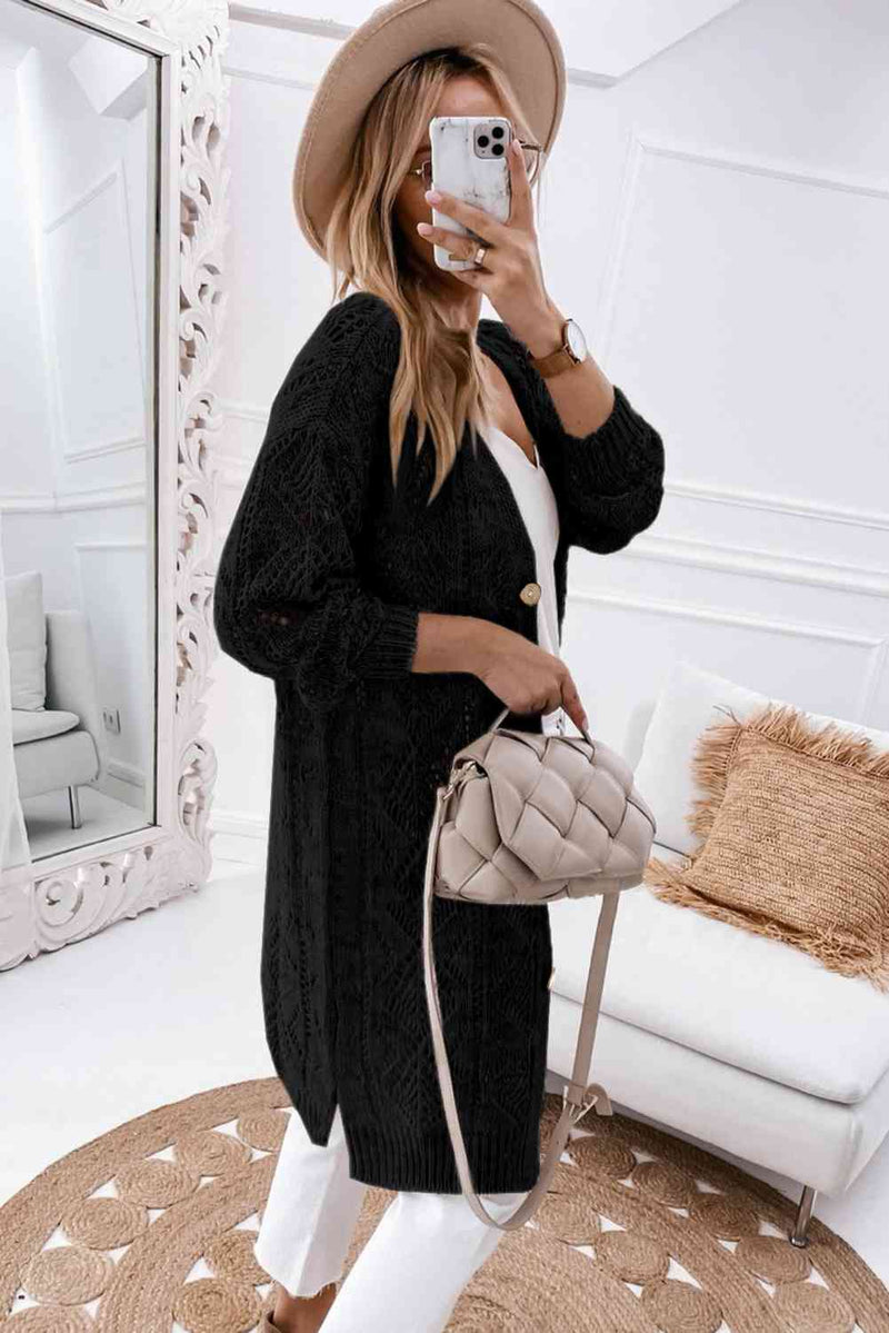 V-Neck Long Sleeve Cardigan Cardigan   