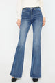 Kancan Cat's Whiskers High Waist Flare Jeans Womens Jeans MED 1(24) 