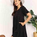 Double Take V-Neck Flounce Sleeve Tiered Dress