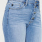 Kancan Distressed Cat's Whiskers Button Fly Jeans Womens Cropped Jeans   