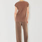 Marina West Swim Rib Pleated Elastic-Waist Wide Leg Pants    