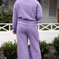 Double Take Full Size Textured Long Sleeve Top and Drawstring Pants Set Activewear Set   
