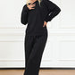 Double Take Full Size Textured Long Sleeve Top and Drawstring Pants Set Activewear Set   