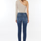 Kancan Raw Hem High Waist Cropped Jeans Womens Jeans   