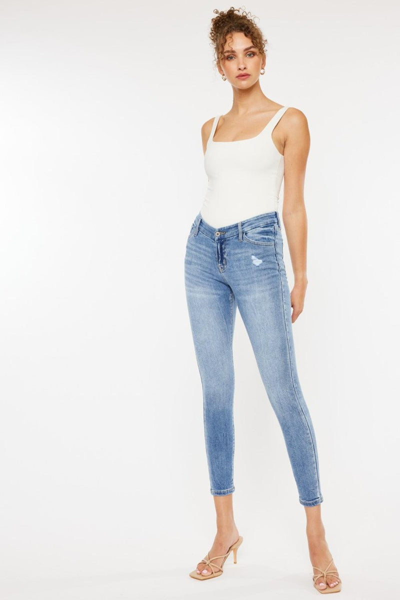 Kancan High Waist Cat's Whiskers Skinny Jeans - Three Mad Hatters Mercantile 