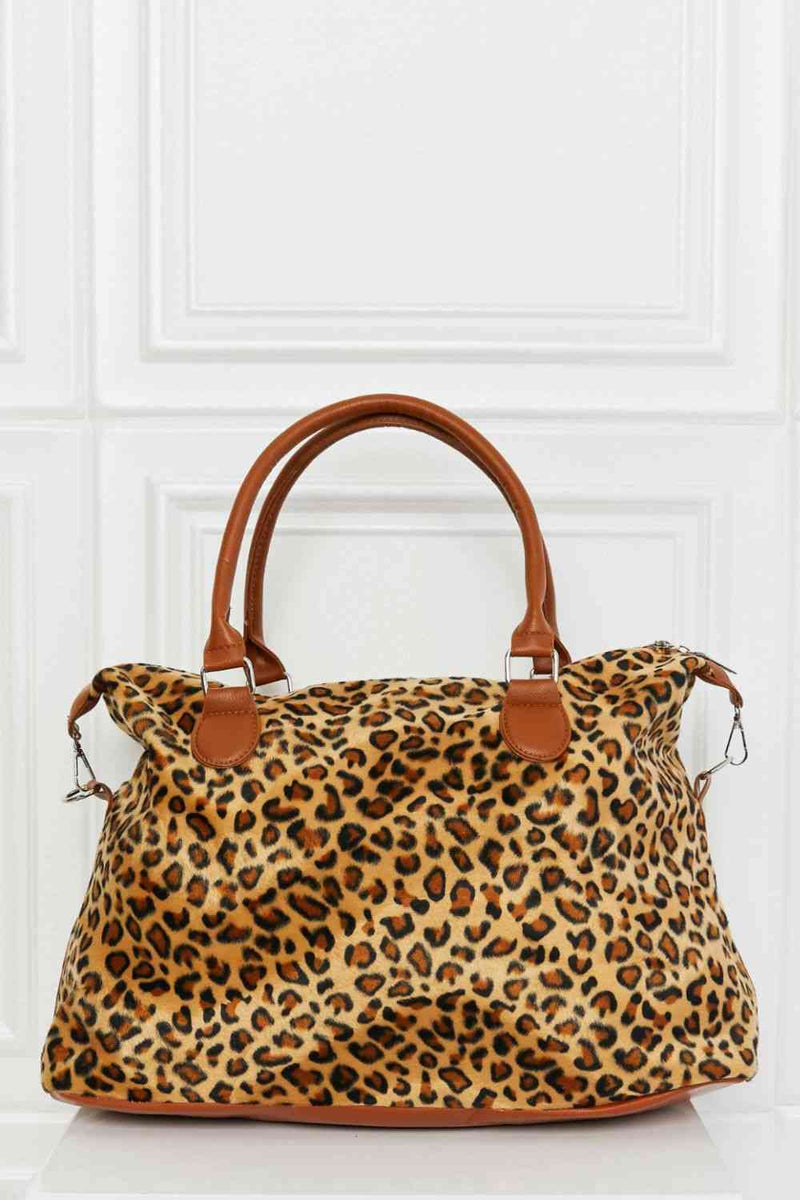 Animal Print Brushed Weekender Bag Weekender Bag Leopard One Size 